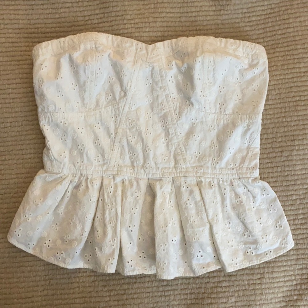 Eyelet Peplum Top